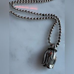 Mignon Faget Tulip Pendant Necklace with Ball Chain Sterling Silver